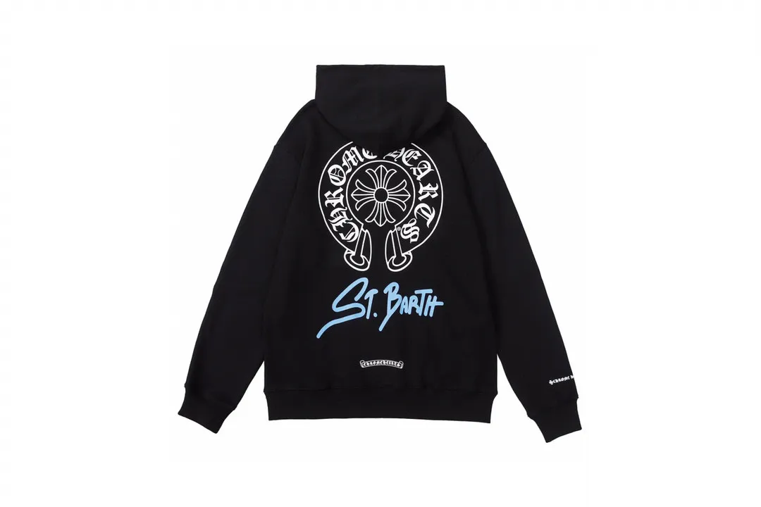 Q05—P230 -Chrome Hearts/Chrome Hearts printed zipper sweatshirt cardigan jacket -420 grams of high-density, high-quality wool, soft, delicate and skin-friendly, soft and silky to the touch, warm and skin-friendly -The hardware zipper accessories are all customized and full of details -Colour: black white -Size: S M L XL